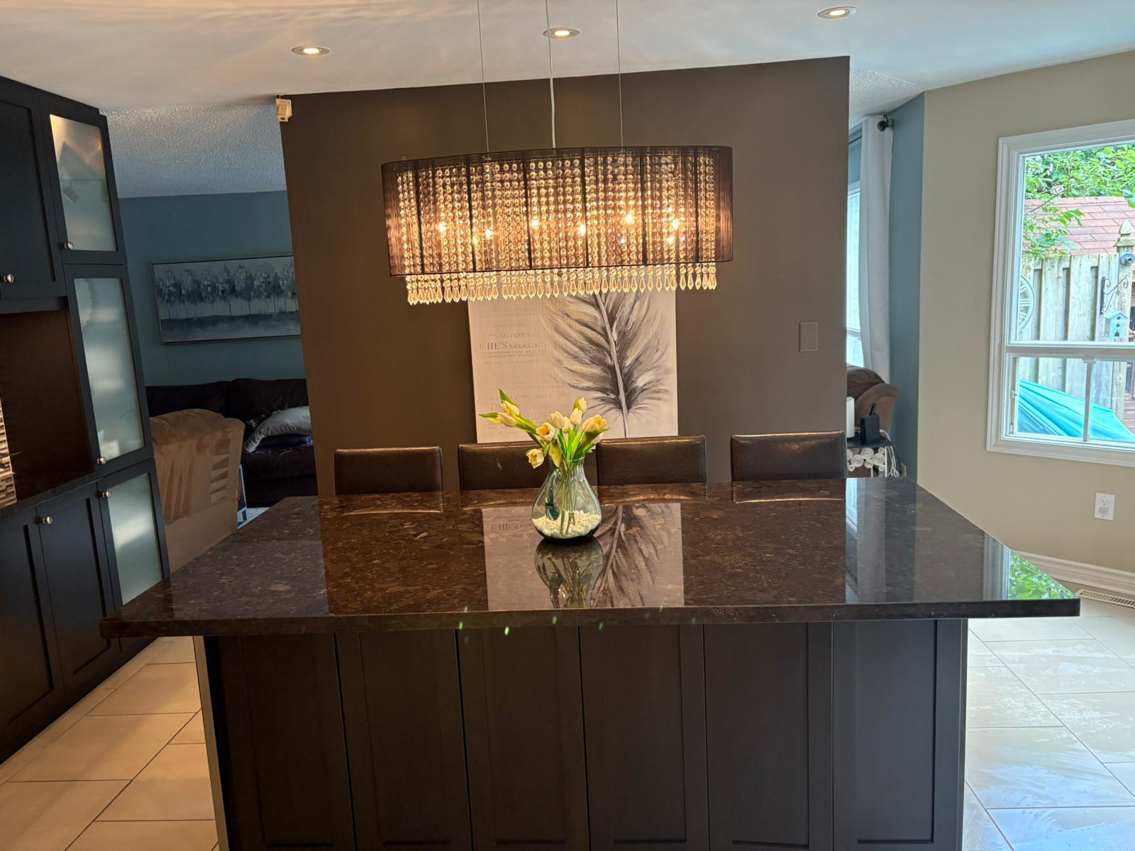 Professionally cleaned kitchen island in Markham home